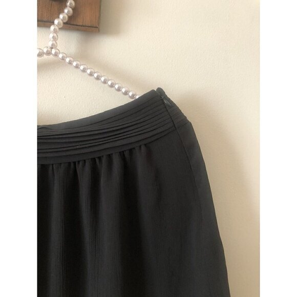 LOFT Womens Size 4 Black Chiffon Skirt Pleated Waist Short - Picture 3 of 6